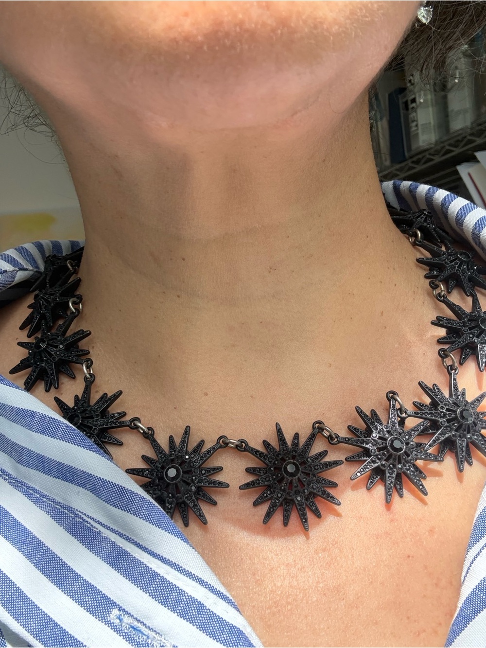 Lulu Frost Black Starburst Collar Necklace